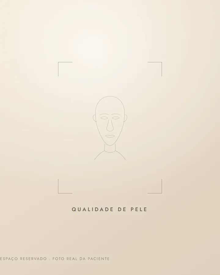 Qualidade de pele — depois (exemplo ilustrativo)